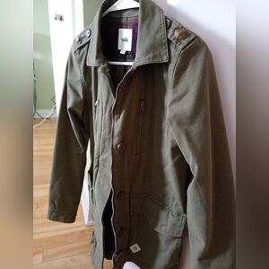 Vans Green Cotton Plaid Lined Military Utility Jacket Mens Size XS